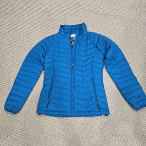 Columbia Blue and Silver Quilted Jacket